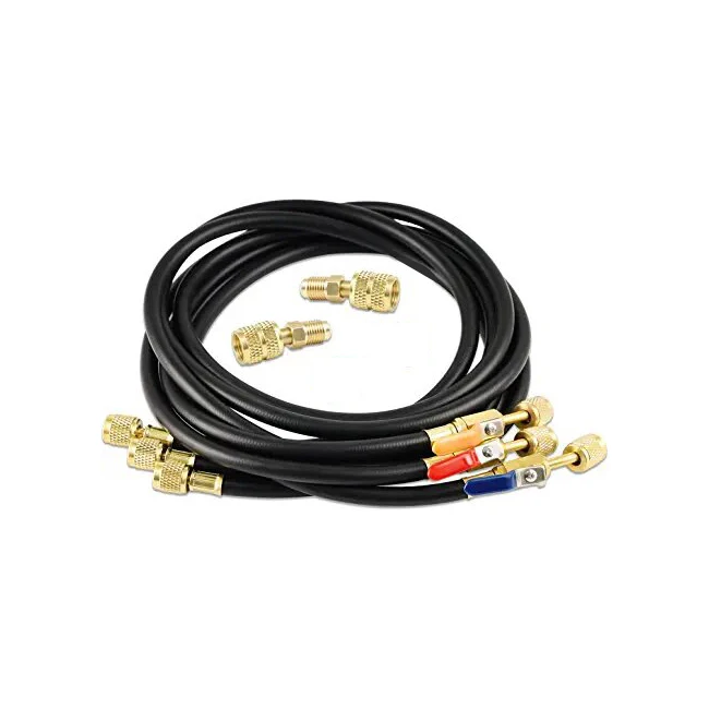 air conditioner Refrigerants Charging hose R410A R32  R134A R22 R404A Black Charging hose With shut off valve