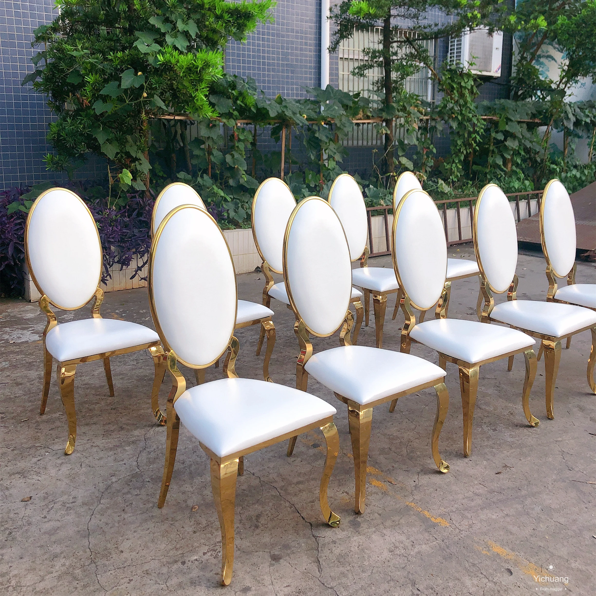 Пластиковые ножки для белых металлических обеденных стульев из нержавеющей стали свадебных торжеств помещений современная мебель гостиной OEM