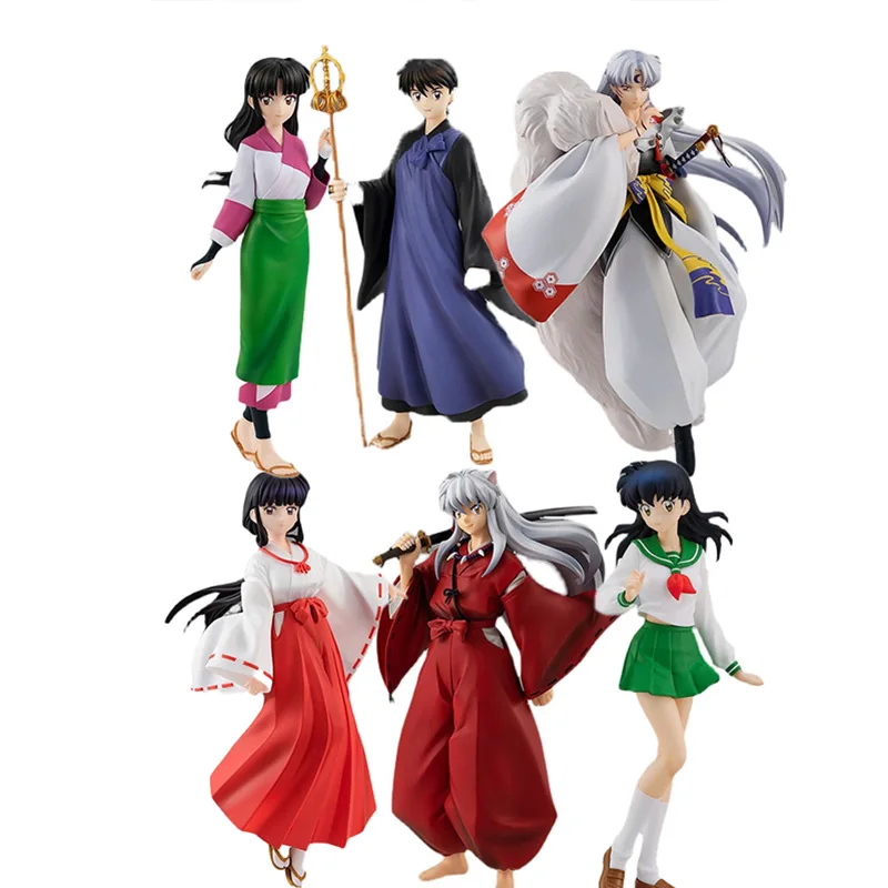 Minrong High Quality Inuyasha Figura Model Sesshoumaru Kikyo Higurashi Kagome PVC Doll Anime Figure for Girls