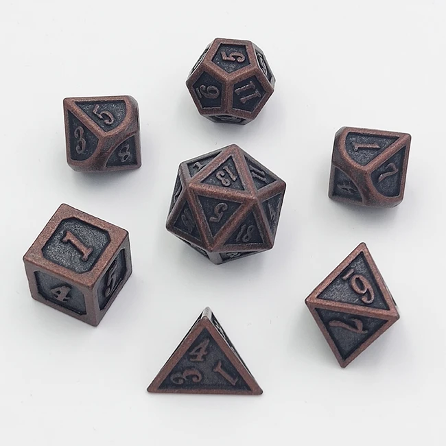
Mni high quality metal dice set factory direct wholesale multi-color printing for board game entertaining 