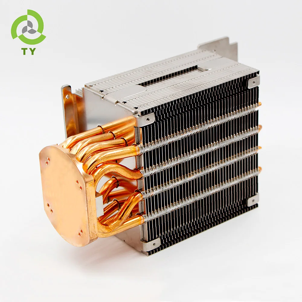 High Power Led heat sink Customized aluminum zipper fin heatsink with heat pipe