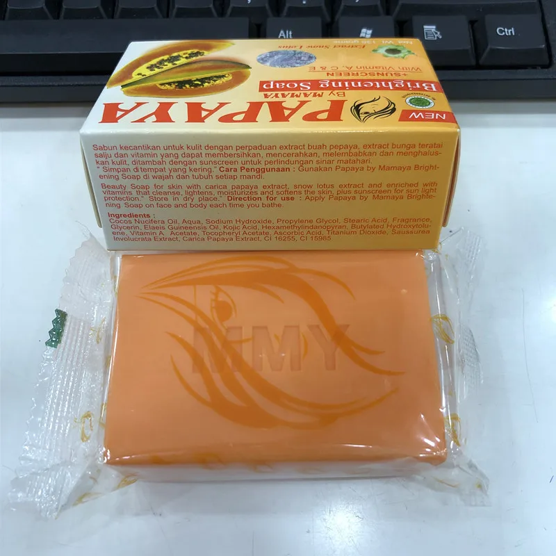 Papaya Soap Custom Herbal Lightening Exfoliating Skin Bath Toilet Soap Body Whitening Kojic Acid Papaya Soap