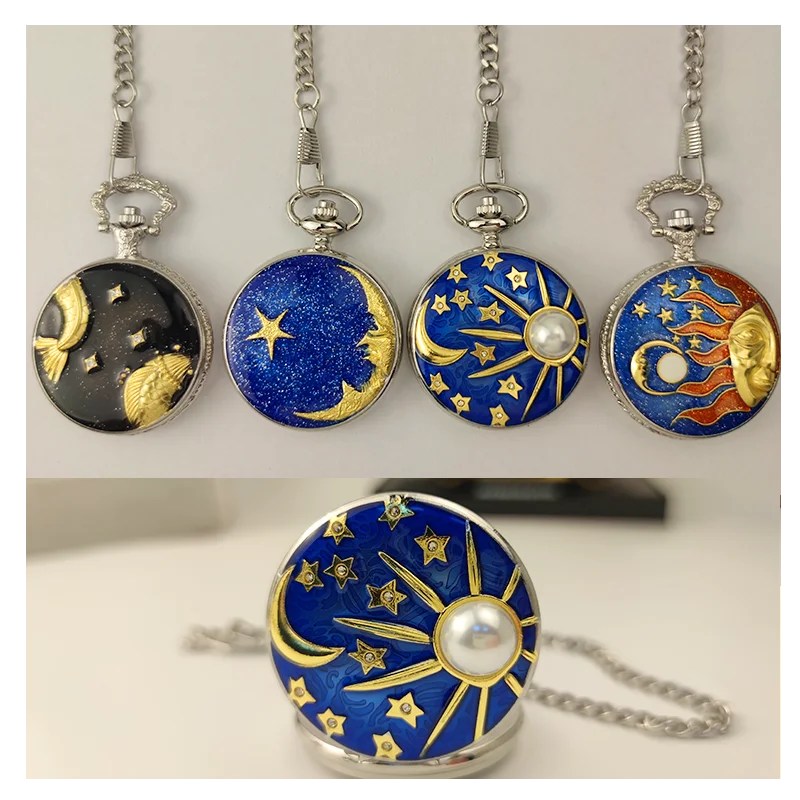 Unique Modern Blank Round Pocket Watch With Private Label Eagle Moon Pocket Watch Musical Chronograph Mini Pocket Watchen