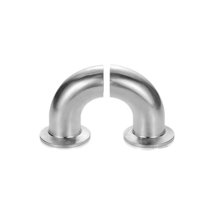 19mm-325mm Pipe OD Butt Weld SS304 316L Sanitary Stainless Steel Single Side Chuck Type Quick Fit 90 Degree Elbow