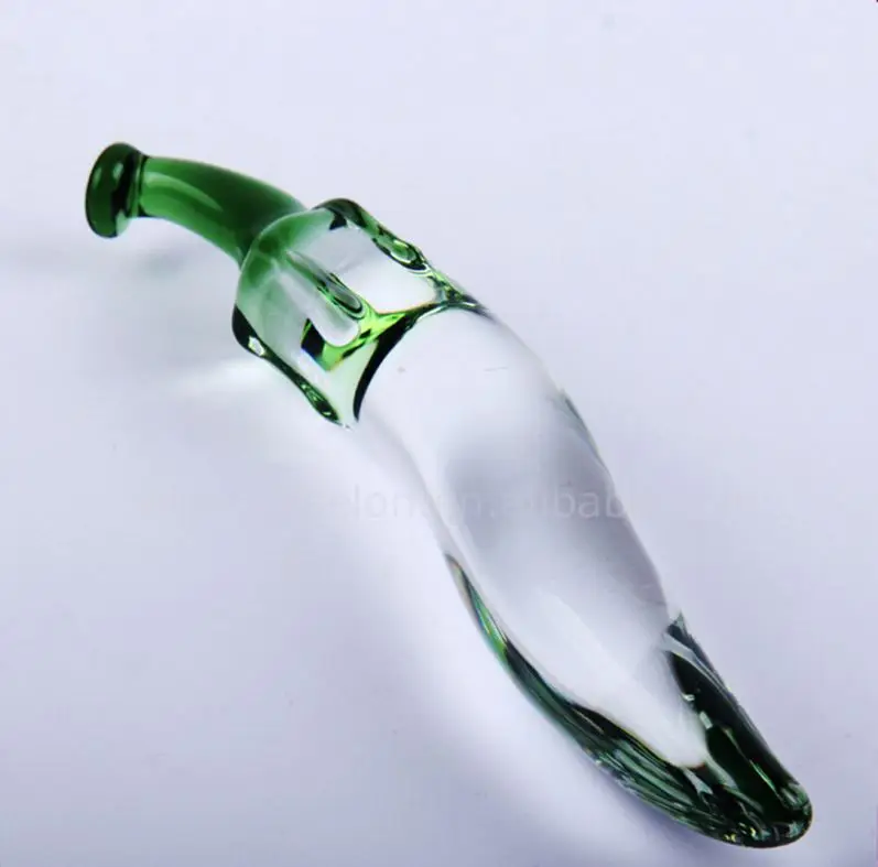 Crystal Glass Penis Chili Shape Vagina Anal Butt Plug Sex Toys For Woman Big Dildos