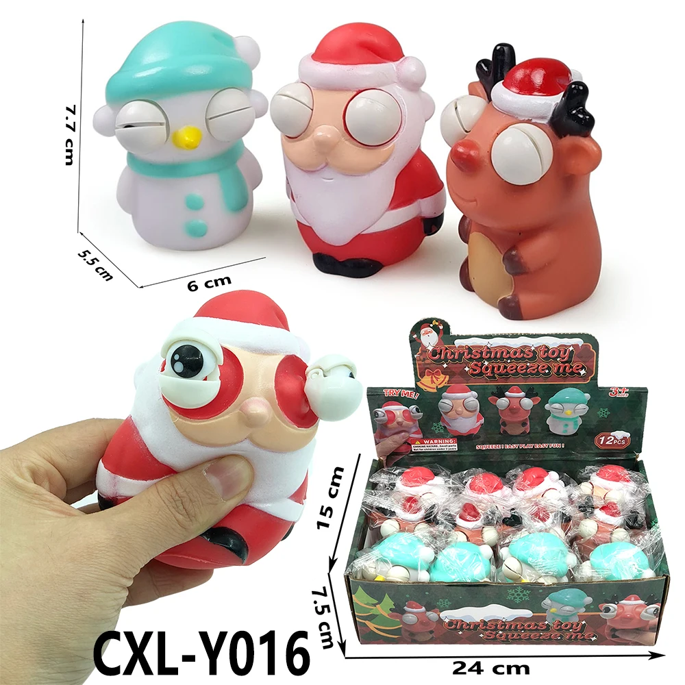 Wholesale Decompression Evil Fun Toys Stress Fidget Toy  Spit Eyes out Christmas Santa Pop Eyes Out  Squeeze Stick Out Eyes Toy