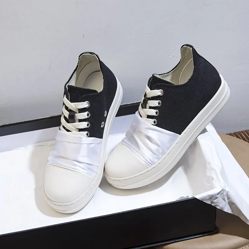 Ready to ship trendy fashion summer boots canvas patchwork women flat walking style shoes