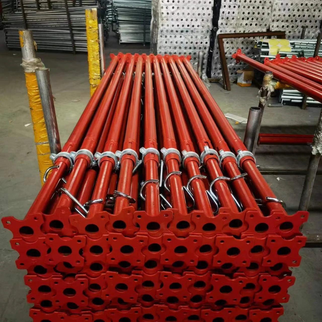 Вертикальный опорный домкрат для строительных лесов регулируемый окрашенный стальной реквизит Регулируемый оцинкованный