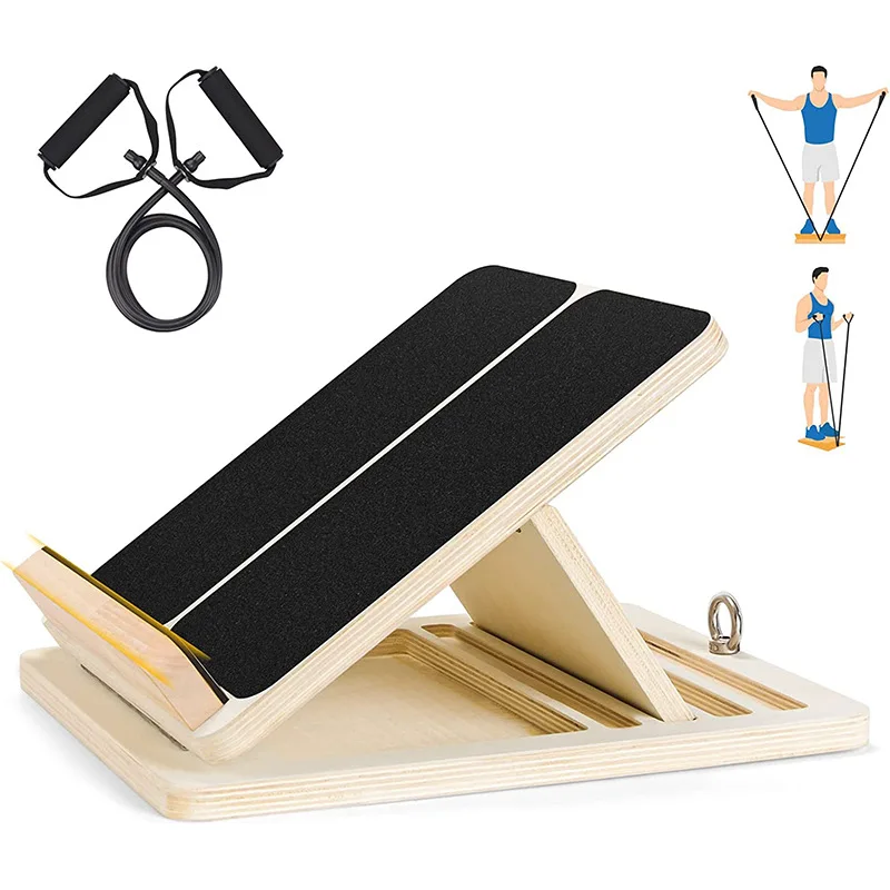 Wooden Stiffened Plates Rehabilitation Training Wooden Tilt Board Adjustable Tilt Calf Arm Stretch Slope Board