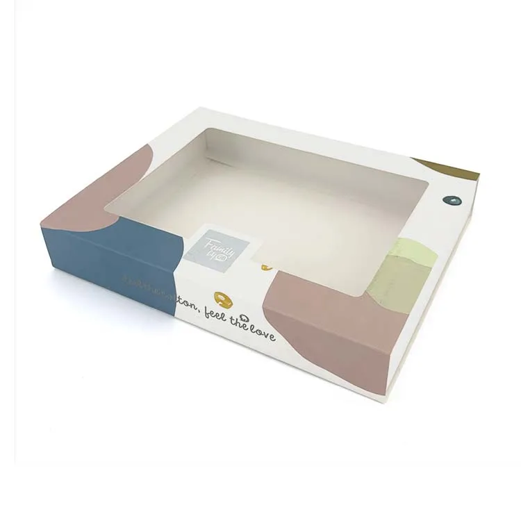 Socks customized printing with clear windows cardboard paper drawer sliding gift  box packaging boxes