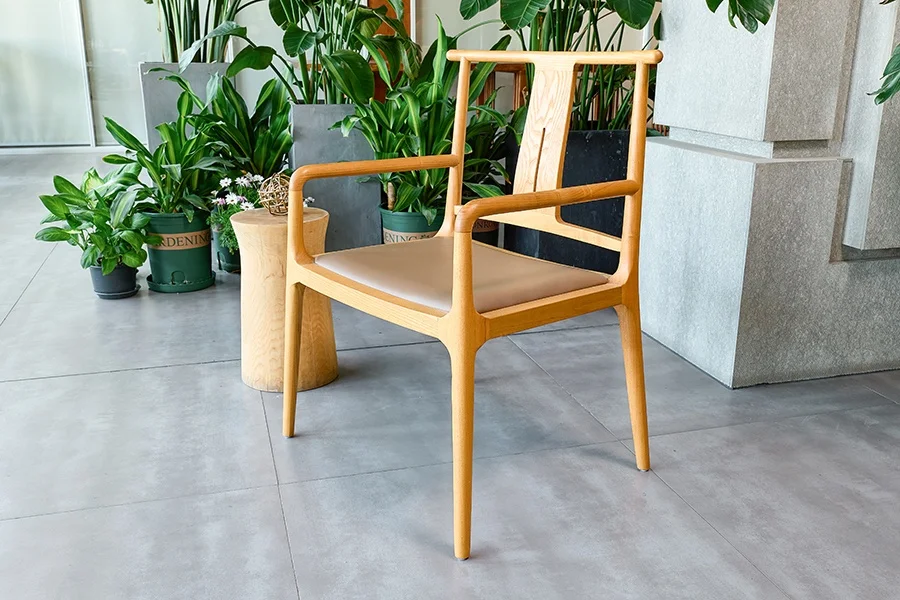 Haoxin Luxury Vintage Long High Back Genuine Leather Armchair Living Room Chair with Upholstered Leather Armchair