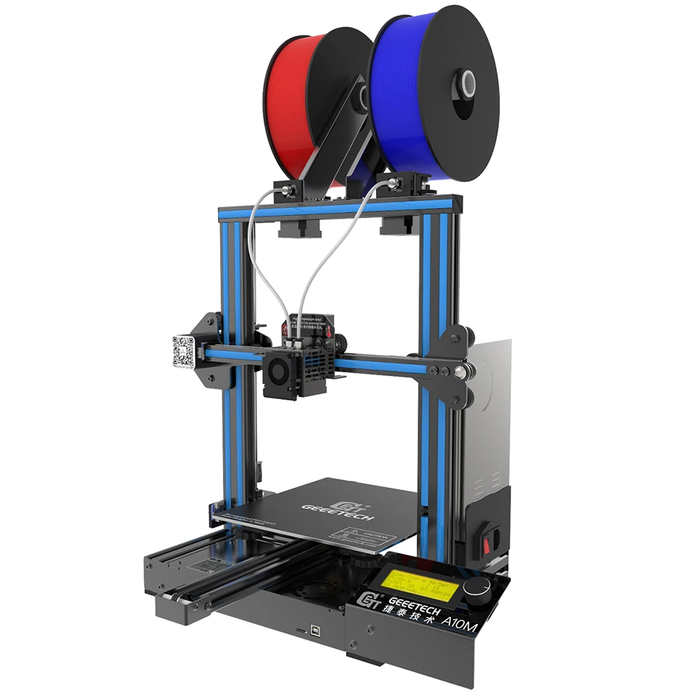 Geeetech A10M 2 in 1 out Mix Color 3D Printer Fast Assembly Impresora 3D Prusa I3 Structure Provide 3D Printing Machines