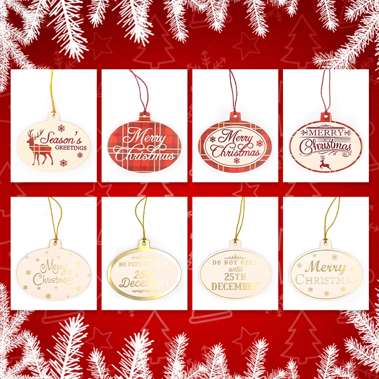 Christmas Hanging Tags Gift Tags with String String Xmas Present Labels for DIY Xmas Holiday Present Christmas G