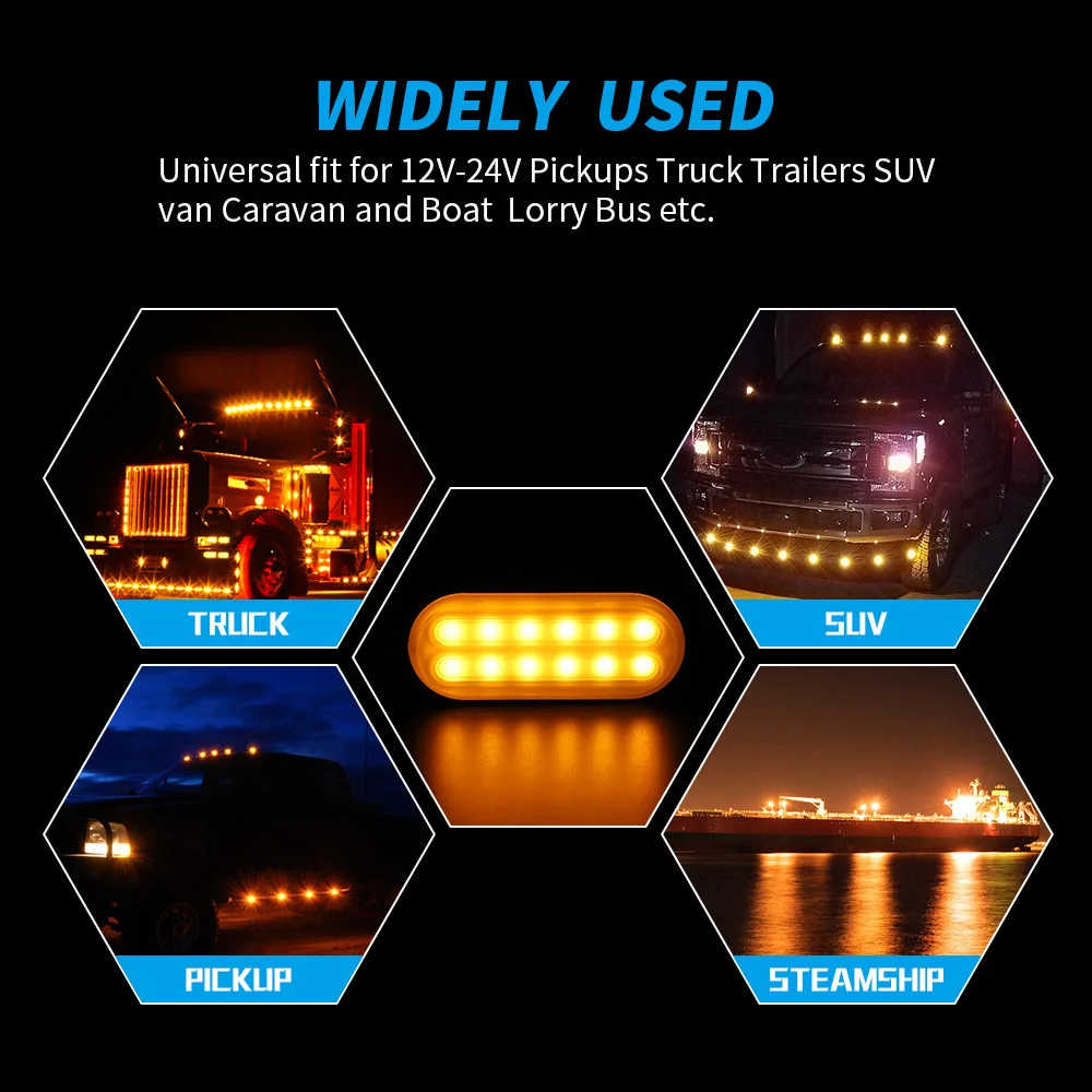 AlcantaLED New 4PCS 12LED Soft Light Flash Recovery Strobe Car Emergency Warning Light 12V 24V 36W Waterproof