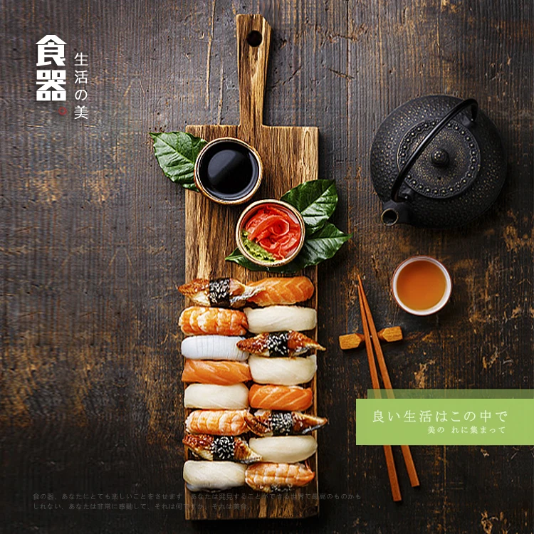 Sustainable Sapele Wood Bread Board Ugyen Strip Pallet for Dessert Cake Serving Polished Technique Food Plate Sushi Meal Serving