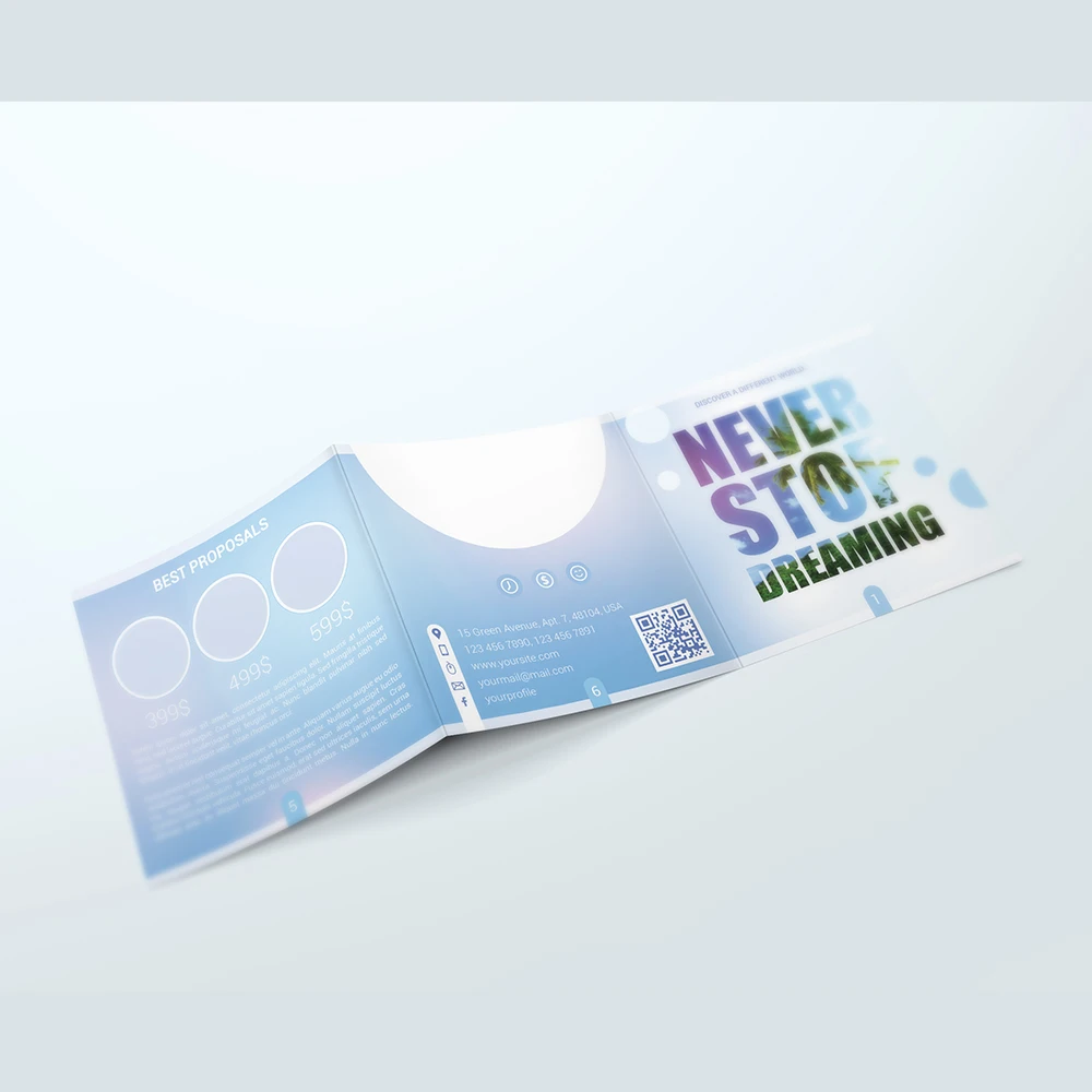 Poster Brochure Foldout Instruction Leaflet Printing Three Fold Printed Color Page A3a4 Four Fold Picture Album