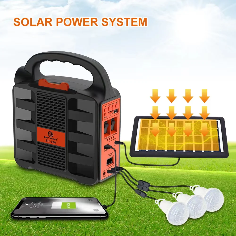 EP-396 Lead Acid Battery Newest Design Solar Lighting System Home Power Backup Solar Energy Powered Supply For Outdoor Indoor