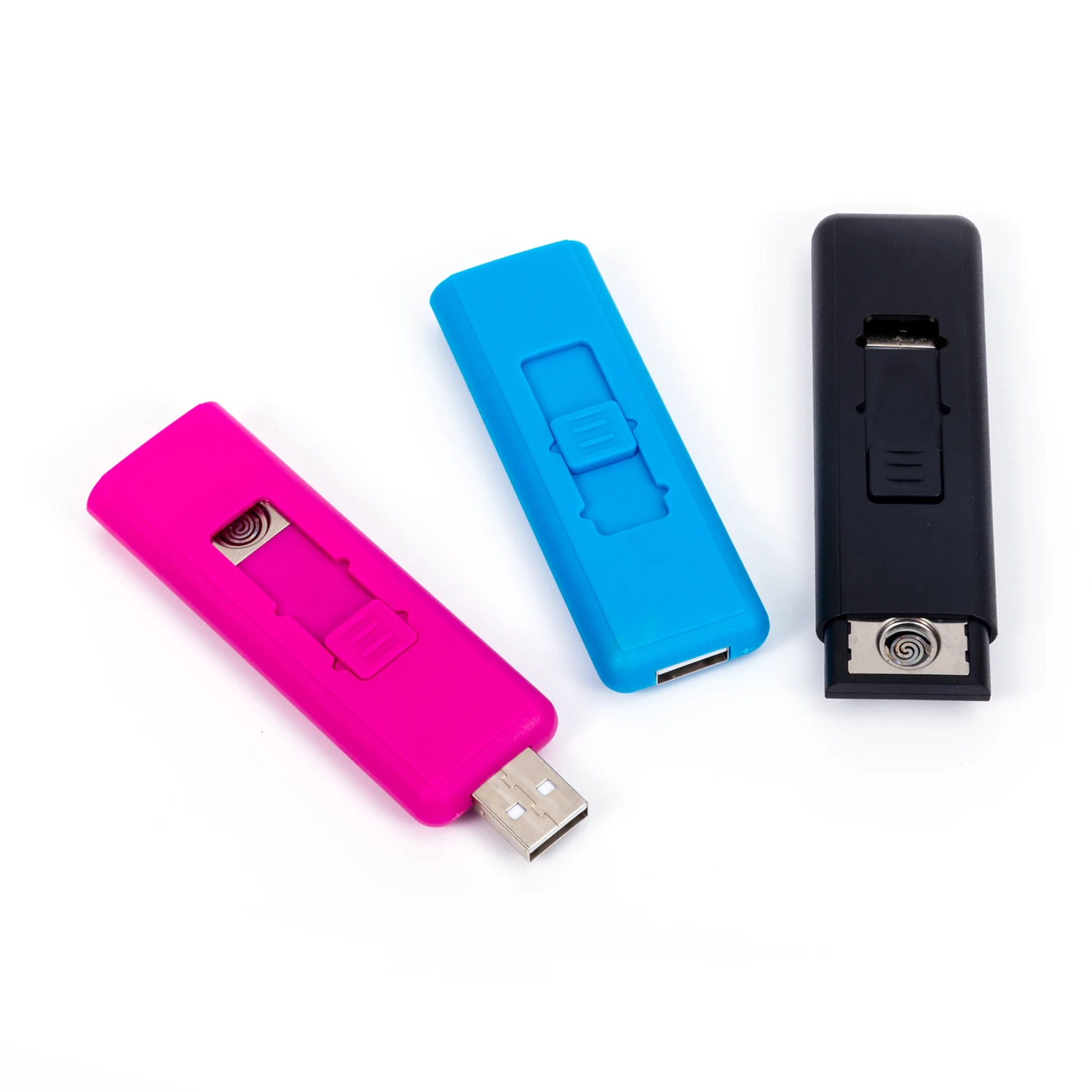 Supermarket display non-fire USB charging electronic lighter with good quality