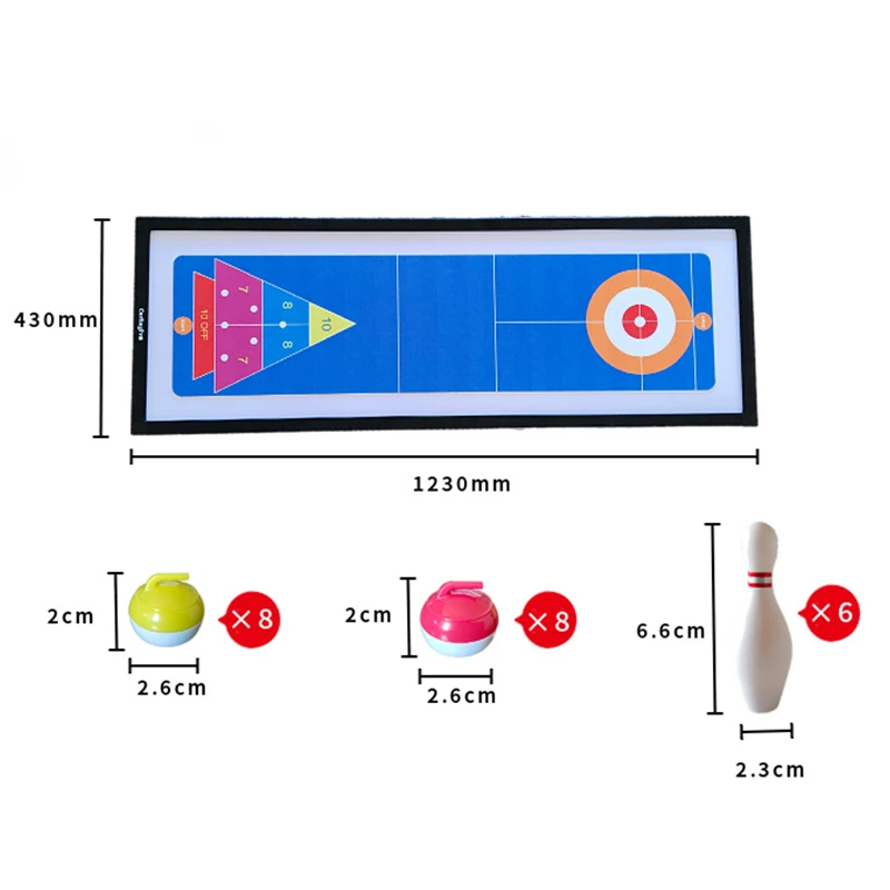 3 In 1 Tabletop Game With Bowling, Shuffleboard, Curling