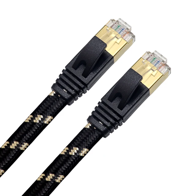 Heavy Duty High Speed 26Awg Cat 8 Black 3M Rj45 Network Fiber Optic Lan Cable With Rj 45