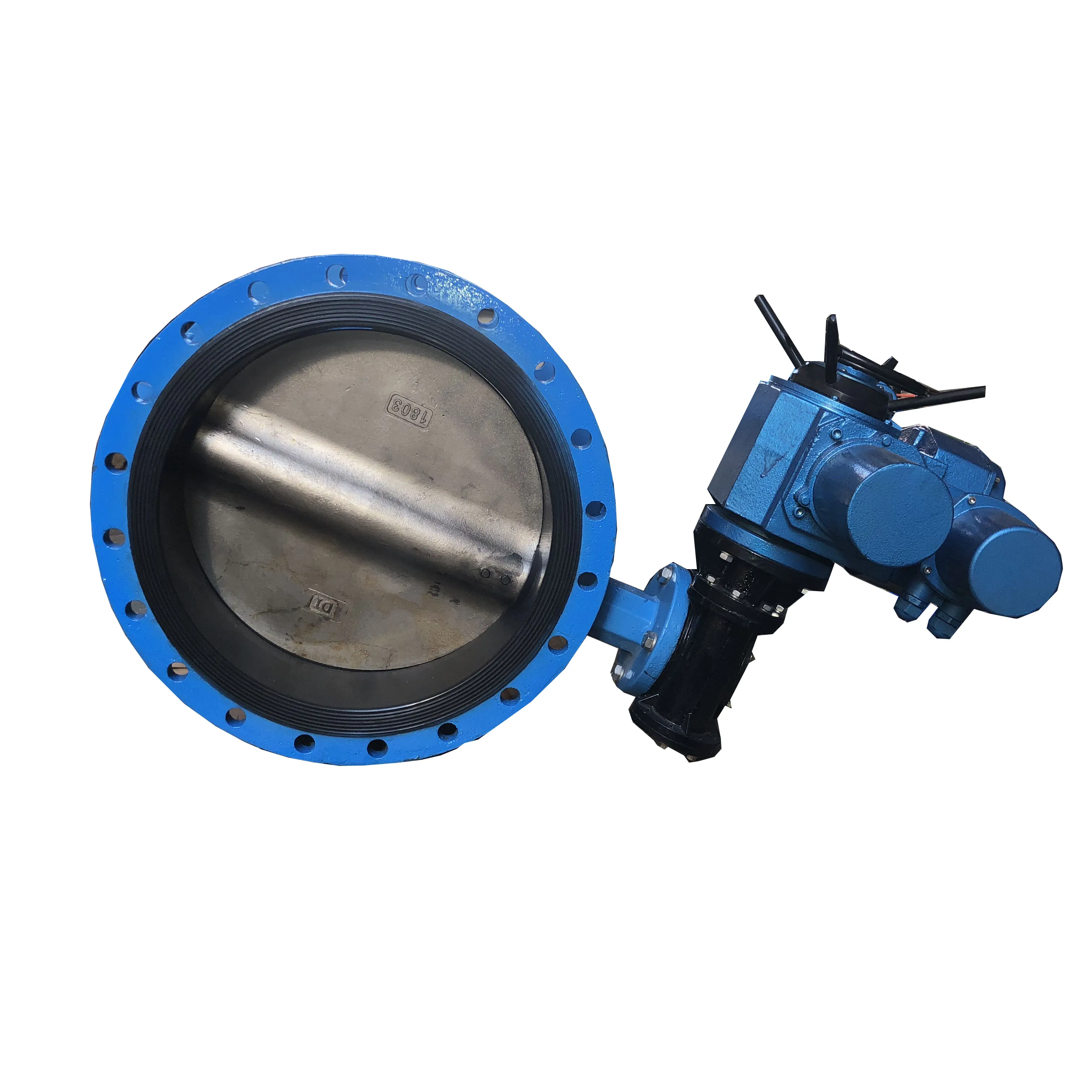 
PN16of electric butterfly valve double flange soft seal tap water butterfly valve 