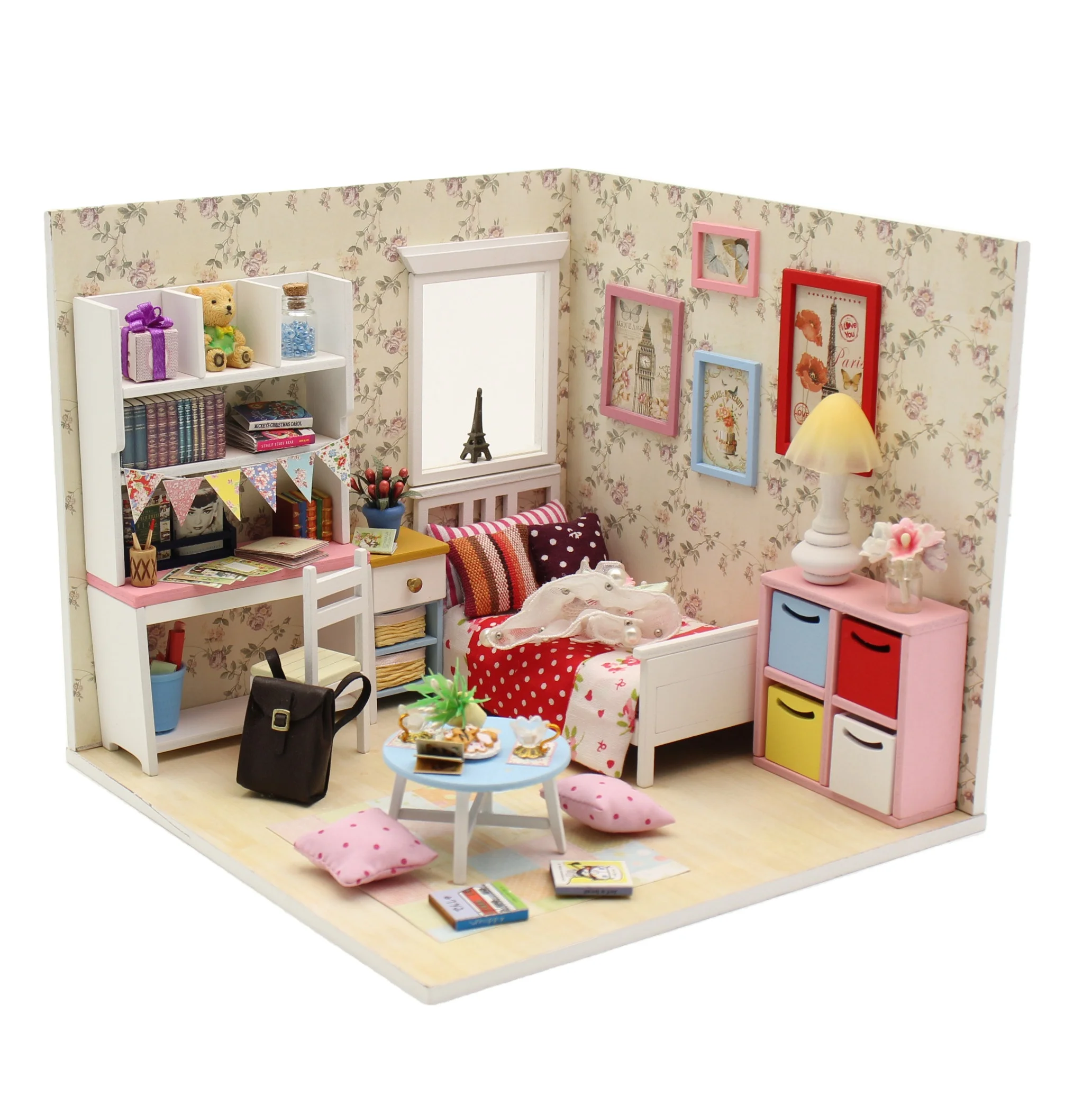 Hongda Adalelle Room 1187002 Miniature Dollhouse Diy Wood Doll House Kit For Sale