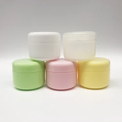 Plastic 50g 2oz Round Green Cosmetic Jars with Liners and Dome Lids, Travel Cosmetic Hair Gel Mask Cream Container