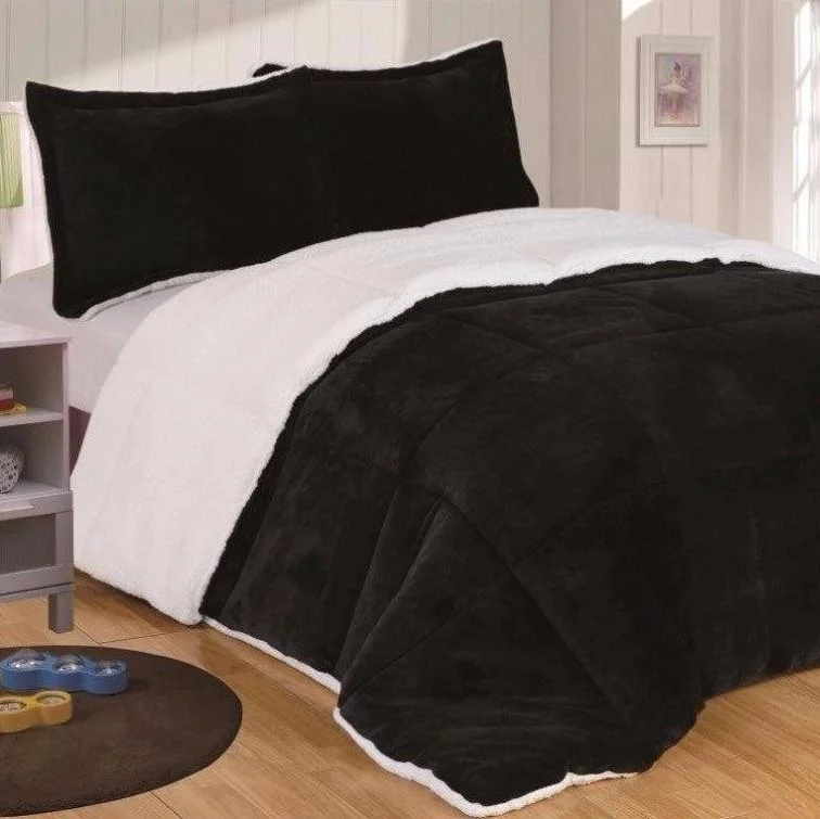 New quilting fabric 100% cotton quilt duvet comforter bedding set flannel wool comforter