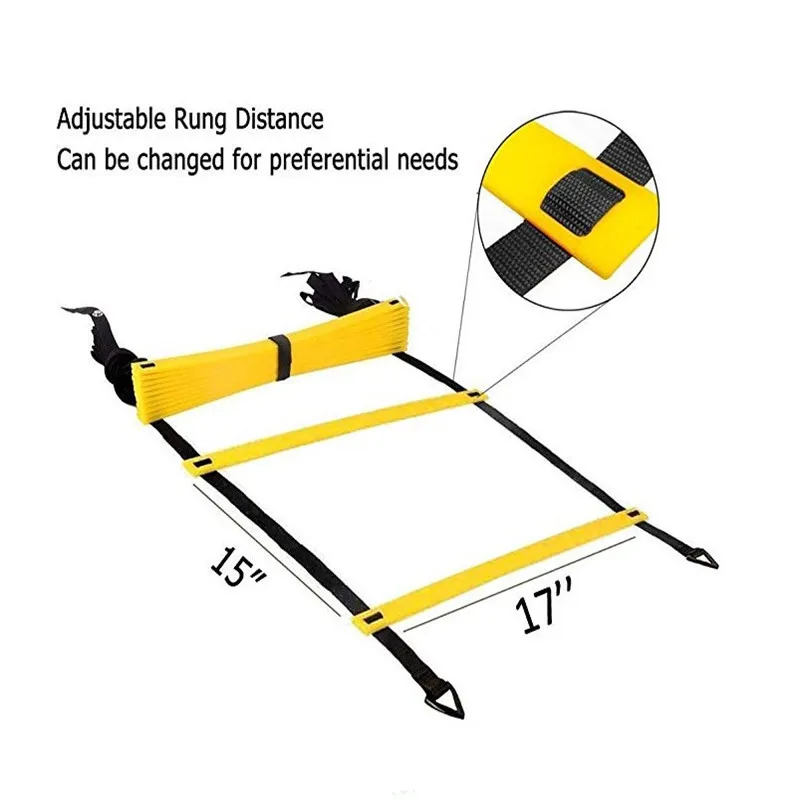 MacFit Top Quality Soccer Agility Ladder Durable Braid Jump Ladders Easy To Carry Football Speed Training Equipment