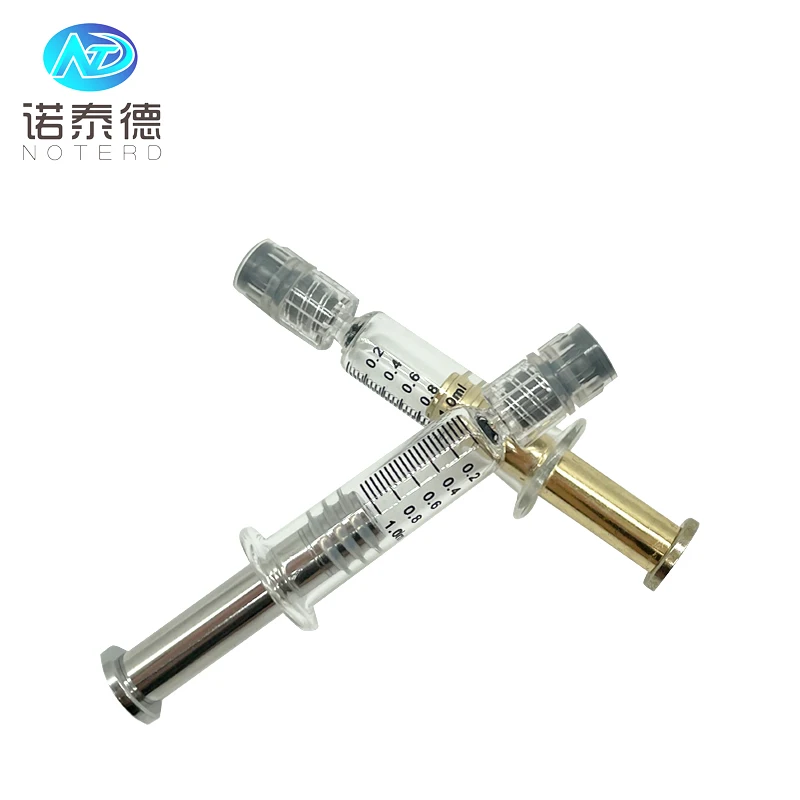 1 ml Metal plunger borosilicate syringe 1ml oil prefilled glass syringes