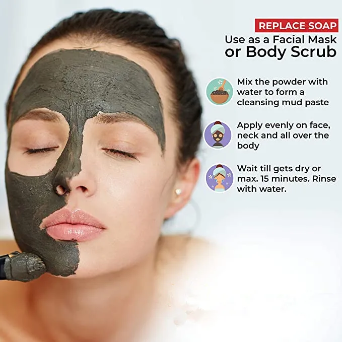 Indian healing clay mask for deep pore cleaning smooth face clay powder
