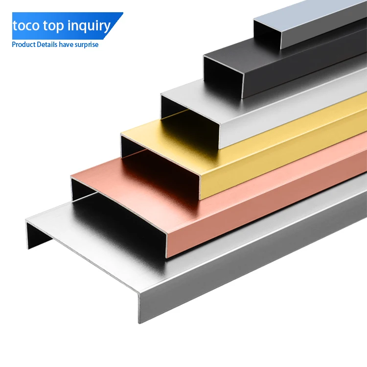 Toco Selling T Shape Aluminum Tile Trim Profile Bindings Acid-resistant Rectangle Silver Angle Aluminum Ceramic Tile Trim