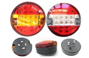 led 5.5 inches round tail lights 12 volt truck trailer dot