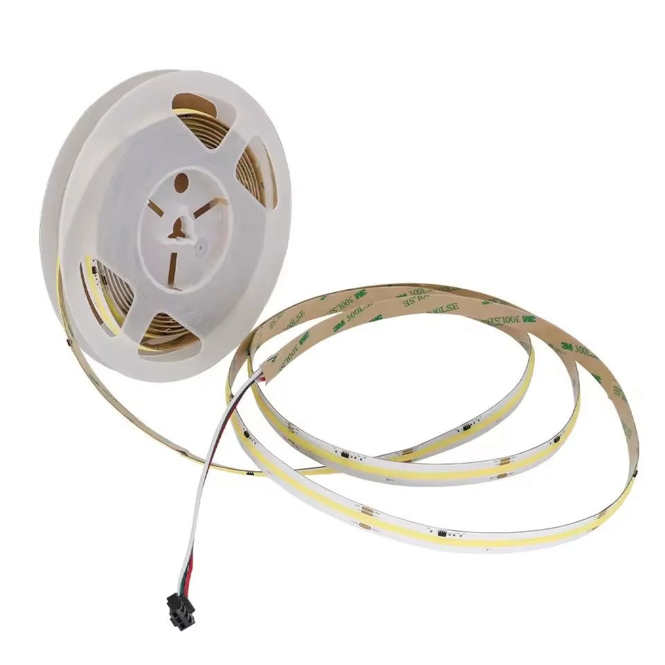 Smart flowing led cob running water led strip 24v programmable 360leds/m single color cob led strip light for home