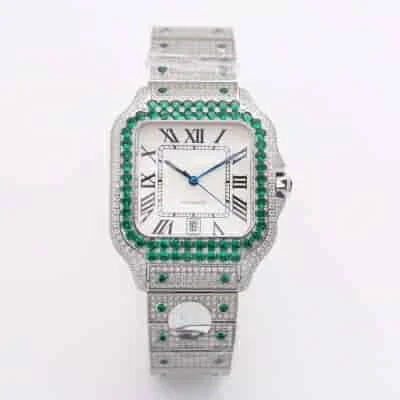 Iced Out White CZ Stone Diamond Bezel Custom AAA Watches For Men And Women High Quality 3A Automatic Mechanical 904L OEM/ODM