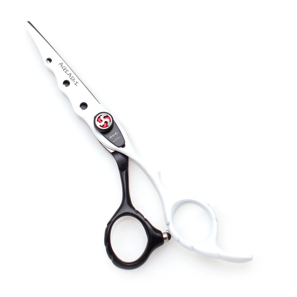 Barber Hair Scissors 6' AQIABI 440C Hair Cutting Scissors Professional Hairdressing Scissors White A1019