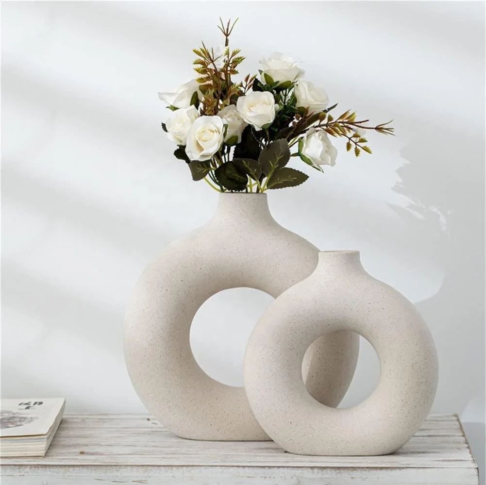ins simple burn spot circular creative modern ceramic vase living room hallway craft ornaments