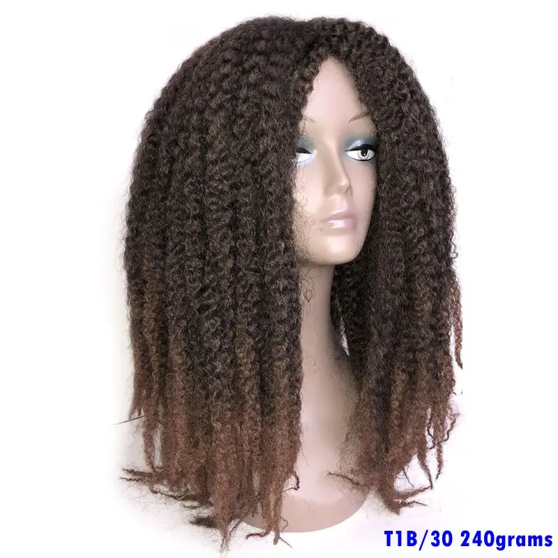 free sample synthetic marley braid hair wig, cheap price machine made afro wig for black women