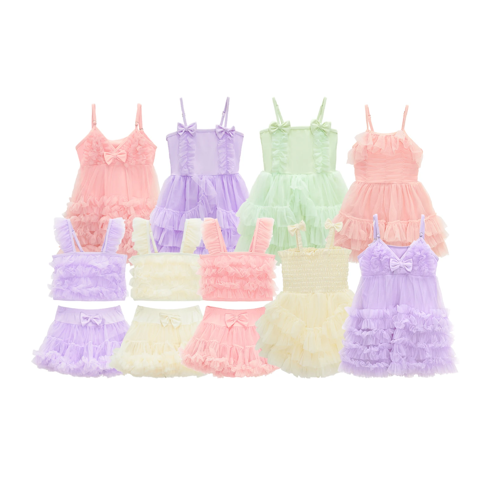 2024 Wholesale Girl Baby Swimwear New Princess Kids Swimsuit Pink Girl Lovely Mesh Skirt Swimwear Swimsuit Dress For Girls