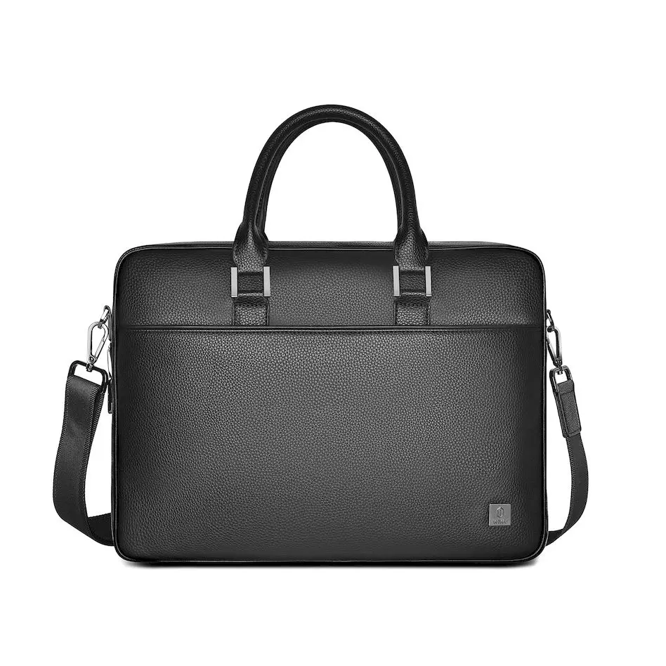 WiWU Unisex Laptop Handbag Finger Print Lock Anti-theft 16 Inch Men Brief Case Computer Bag Business Style PU Leather for Women