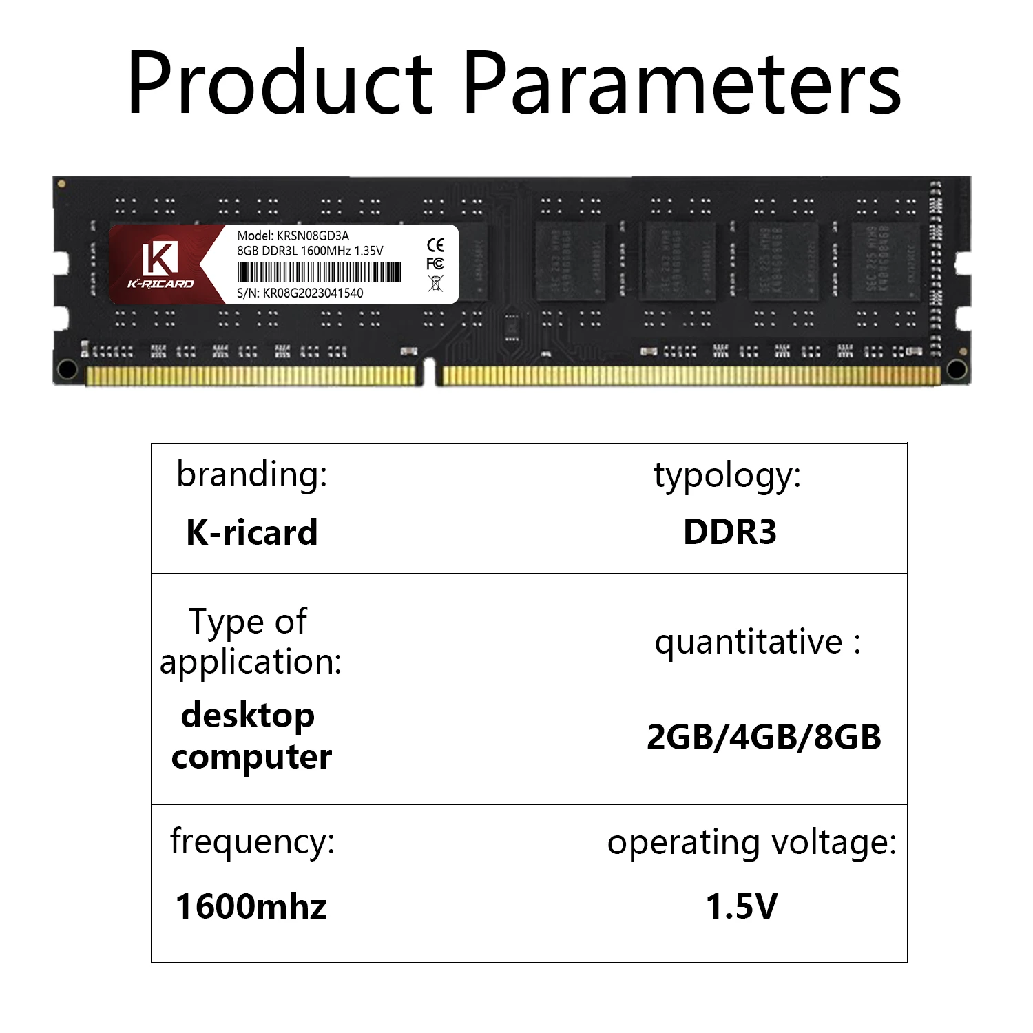 OEM Настольный Memorias Rams Ddr3 4 Гб 1600 мГц 8 ПК Оперативная память ddr3 2 для