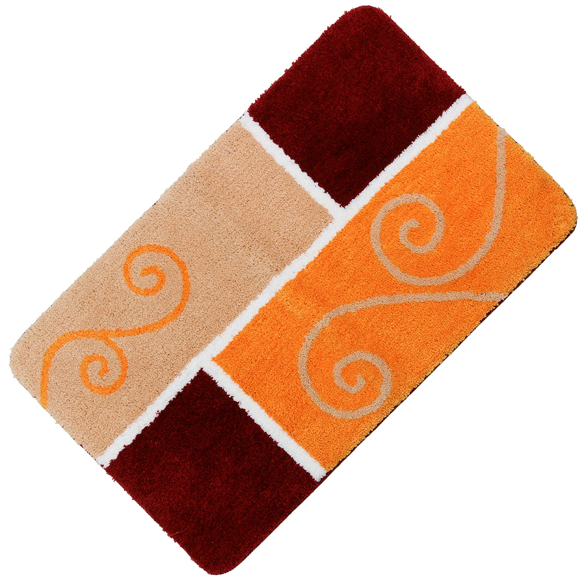 Handmade custom jacquard absorbent non-slip floor mats natural latex thick bathroom mats colourful room decorative carpet absorbent bath mat