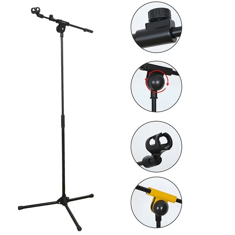 Tesoura Dupla De Piso Ajustavel Para Telefone Estudio Profissional Mike Mic Holder Microfone Tripe