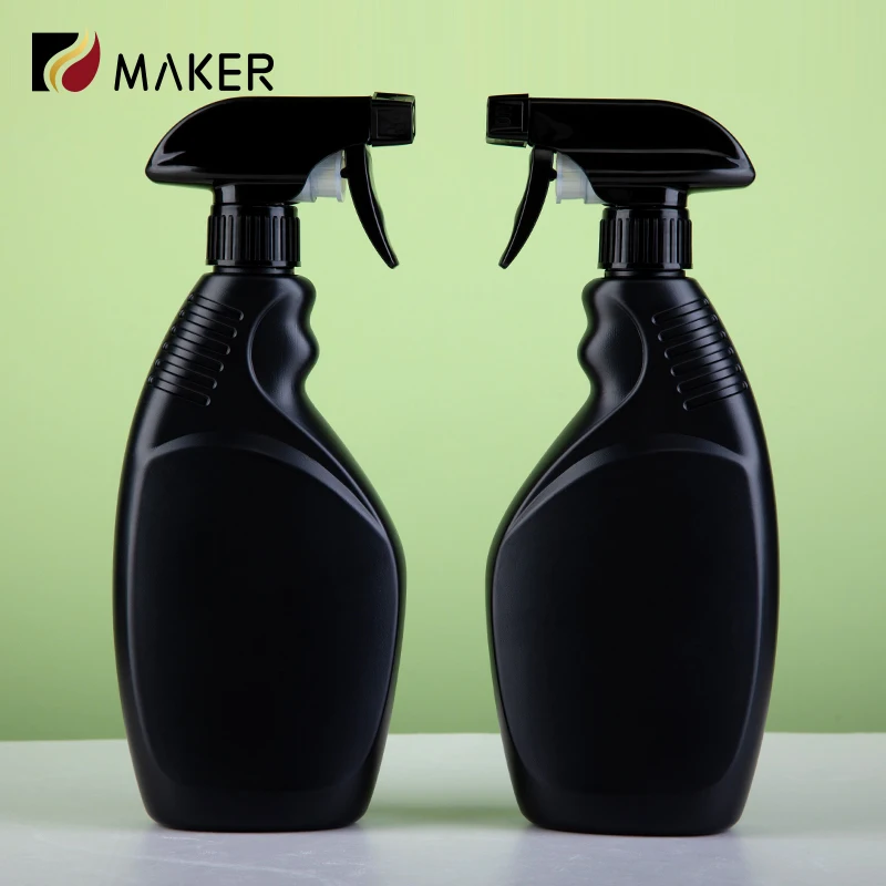 Empty 250ml 500ml 750ml 8 16 oz Customized Cleaner HDPE Matte Black Plastic Mini Trigger Alcohol Sprayer Fine Mist Spray Bottle