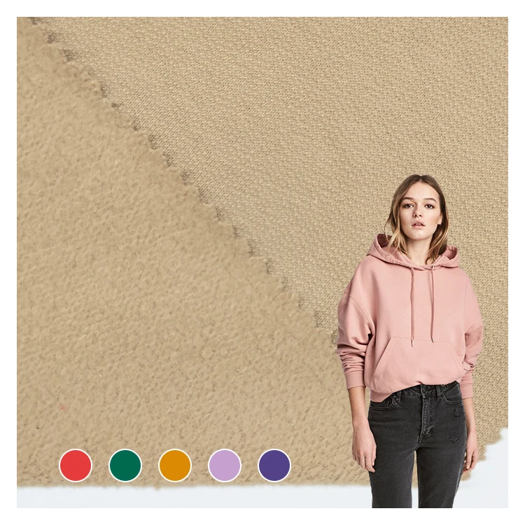 Супер Мягкий трикотажный CVC одежда полиэфирная флисовая ткань китайский поставщик Хлопчатобумажные Флисовые ткани для платья/