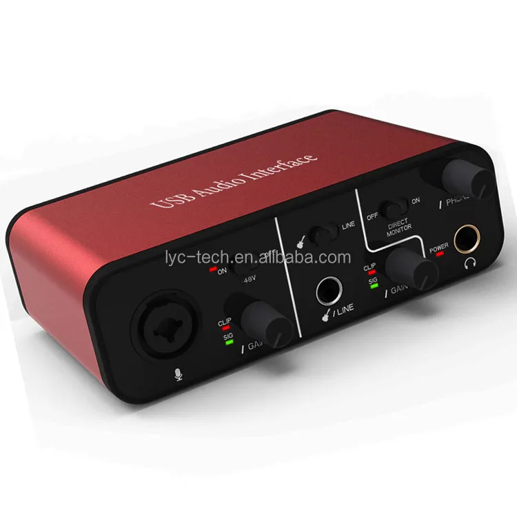 Профессиональная Заводская черная алюминиевая звуковая карта для студийной звукозаписи