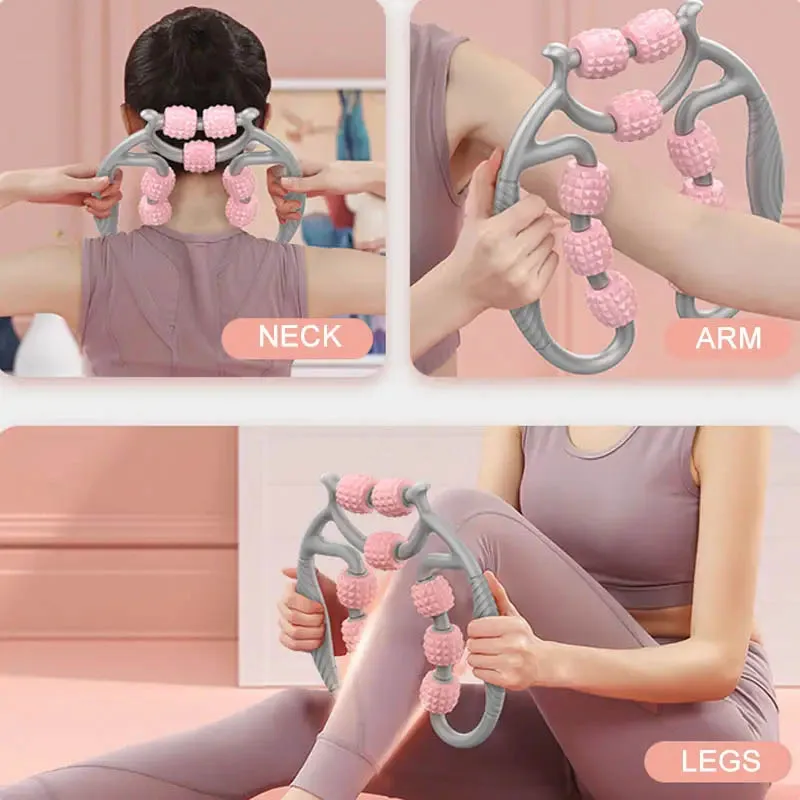 2023 Gym Yoga Pilates Leg U Shape Muscle Massage Roller Ring Clip