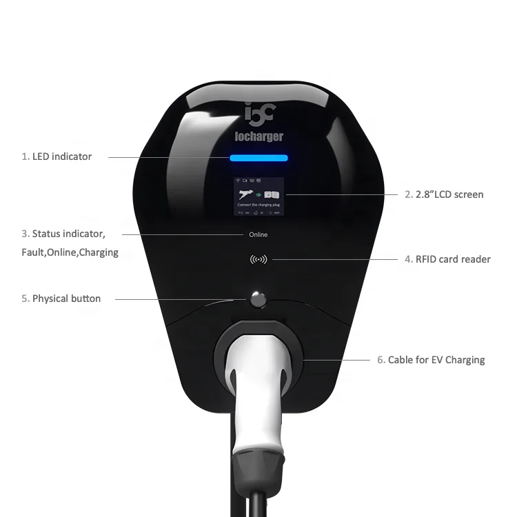 Зарядное устройство для электромобилей Home Type 2 Ev Wallbox IP55 Уровень зарядное 32A OCPP EVSE домашний
