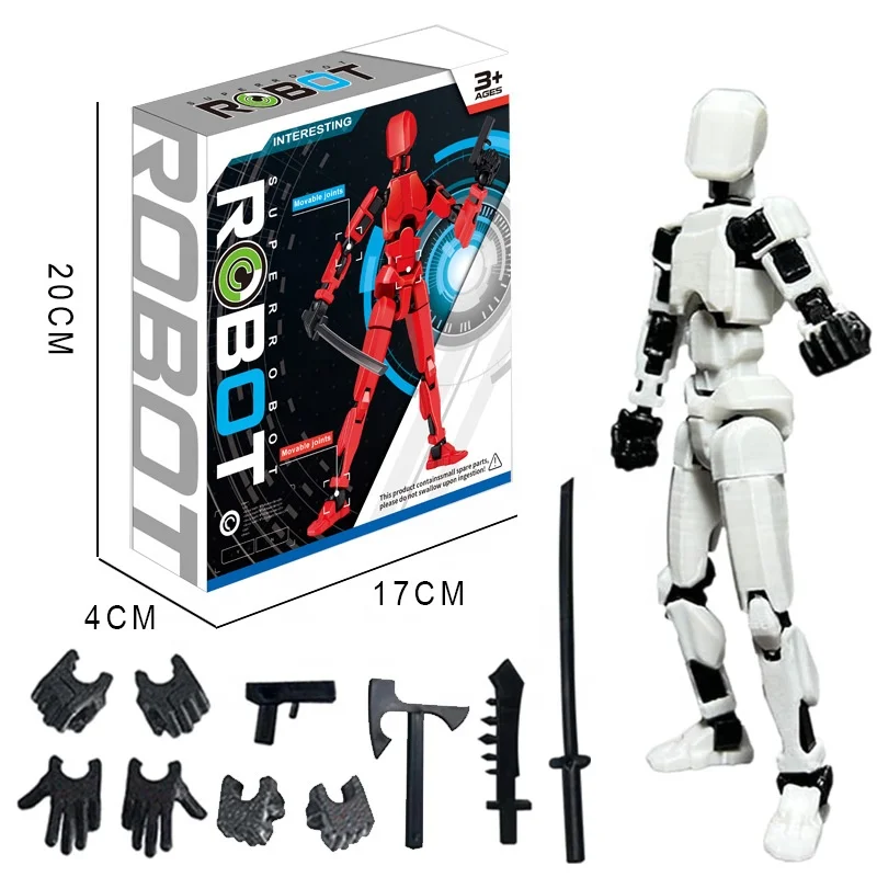 Multi joint activity robot 2.0 3D printing human body anime character PVC model doll collection toy children Christmas