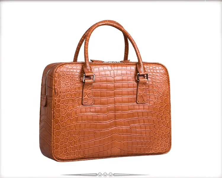 Luxury latest design top quality genuine crocodile leather men briefcase business bag